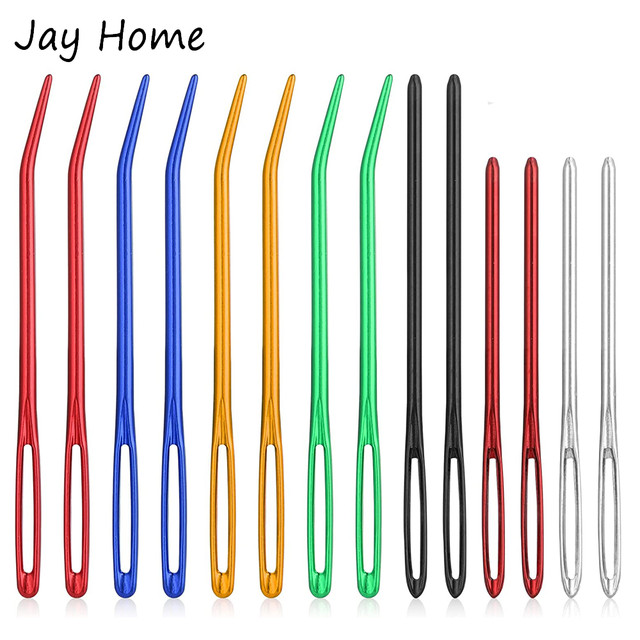 14PCS Aluminum Tapestry Needle Bent Darning Needles Large Eye Blunt Needles  for Knitting Sewing Weaving Darning Crochet Projects - AliExpress